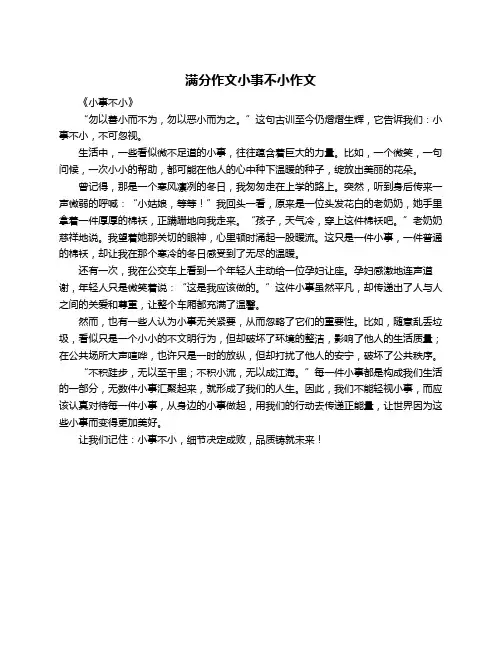满分作文小事不小作文
