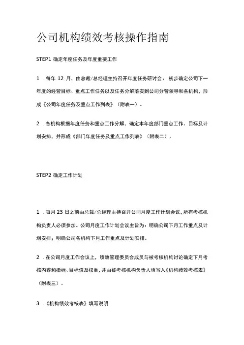 公司机构绩效考核操作指南[全]