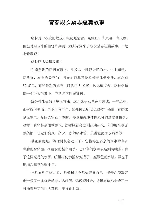 青春成长励志短篇故事