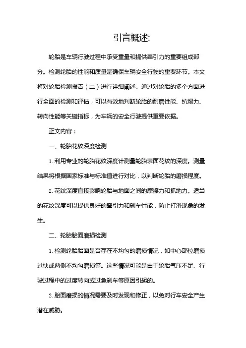轮胎检测报告
