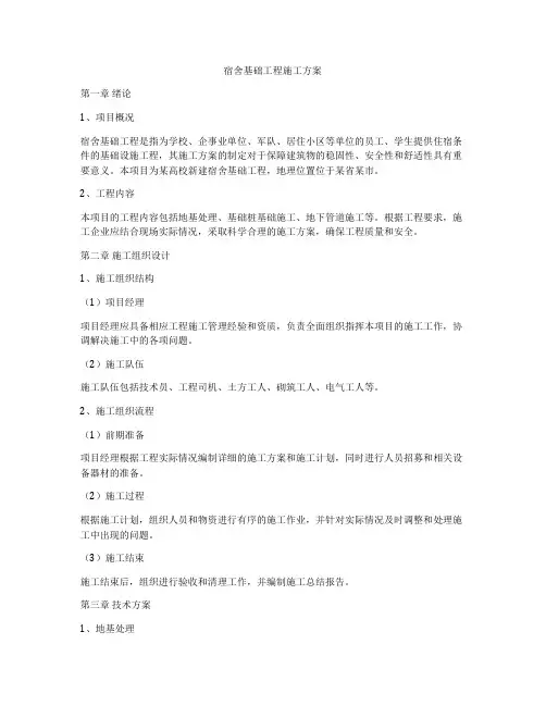 宿舍基础工程施工方案
