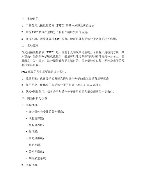 荧光共振转移实验报告