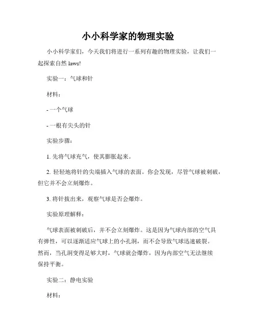 小小科学家的物理实验