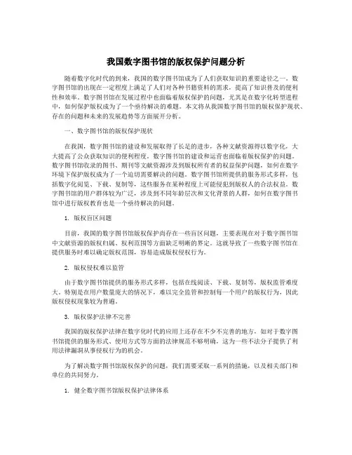 我国数字图书馆的版权保护问题分析