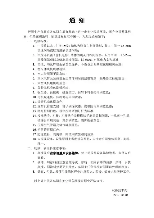 刷漆、涂料标准