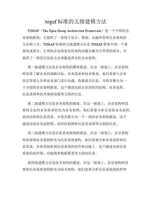 togaf标准的五级建模方法