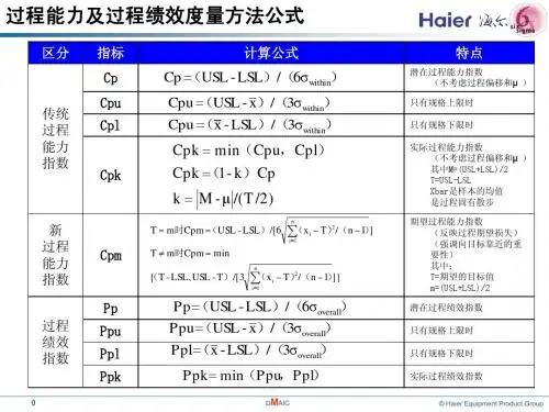 课外学习-Cp、Cpk、Pp、Ppk、Ppm公式