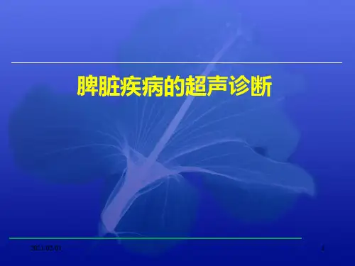 脾脏疾病的超声诊断-ppt医学影像学优质课件PPT