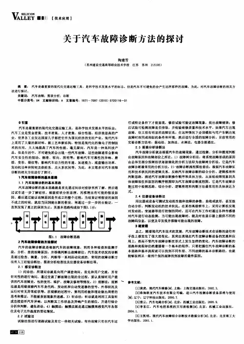 关于汽车故障诊断方法的探讨