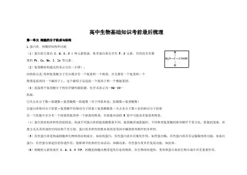 (完整版)高中生物知识点必背总结,推荐文档