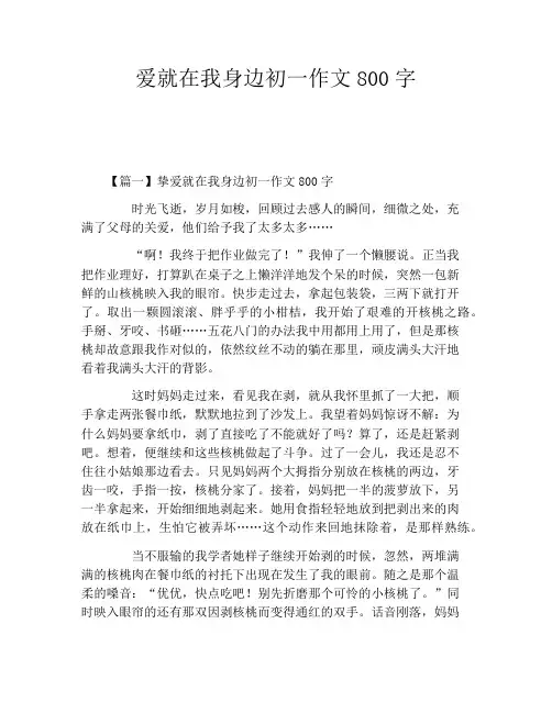 爱就在我身边初一作文800字