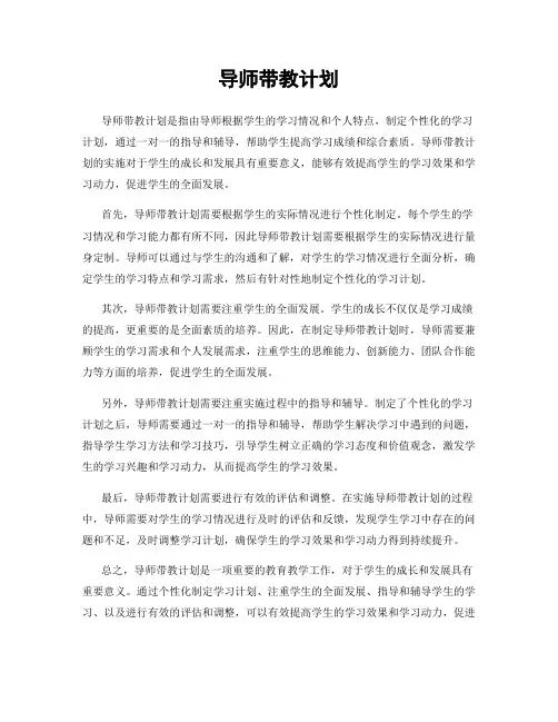 导师带教计划