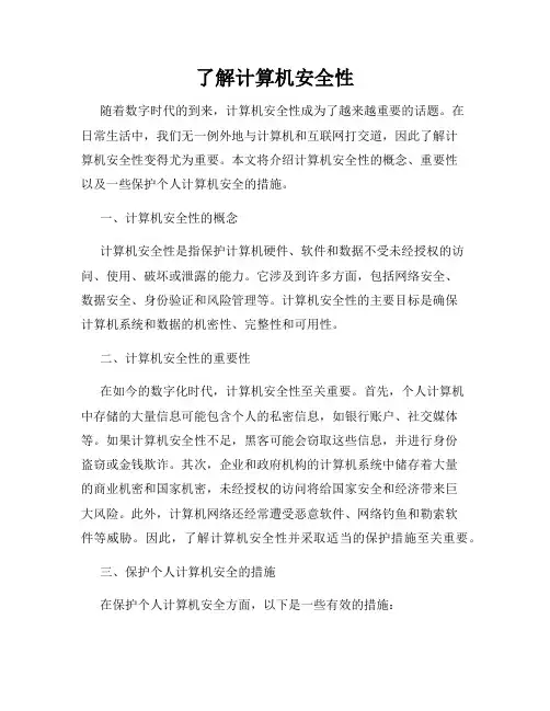 了解计算机安全性