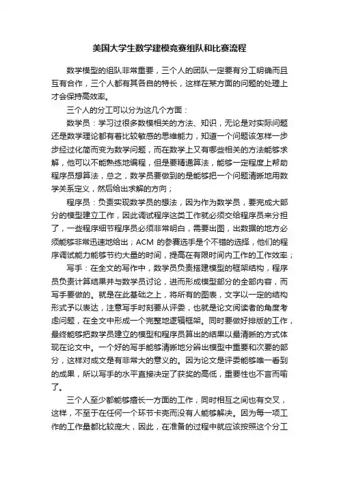 美国大学生数学建模竞赛组队和比赛流程