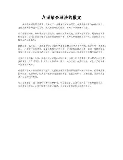 点面结合写法的散文