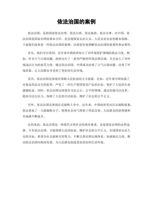 依法治国的案例