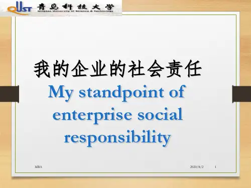 我对企业的社会责任的认识----2017