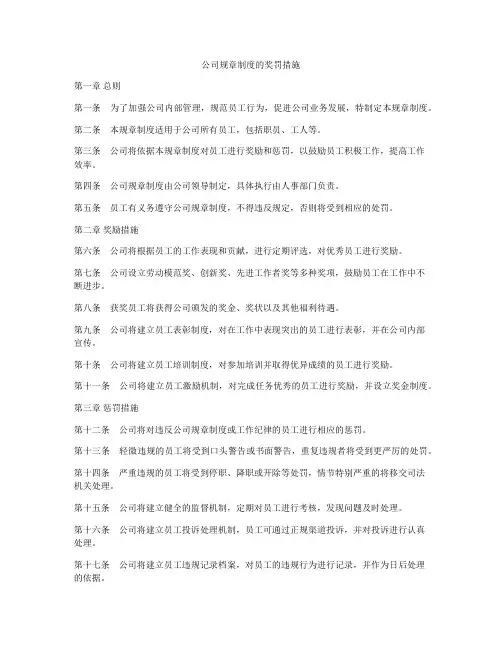 公司规章制度的奖罚措施