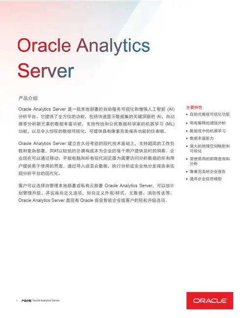 Oracle Analytics Server 产品介绍说明书