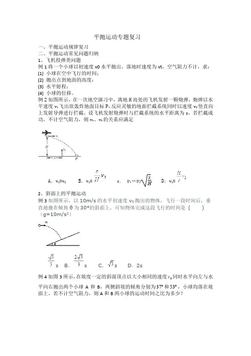 平抛运动典型问题