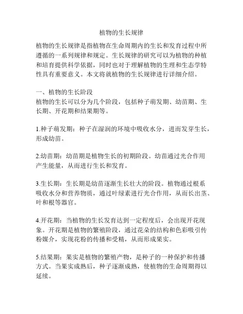 植物的生长规律