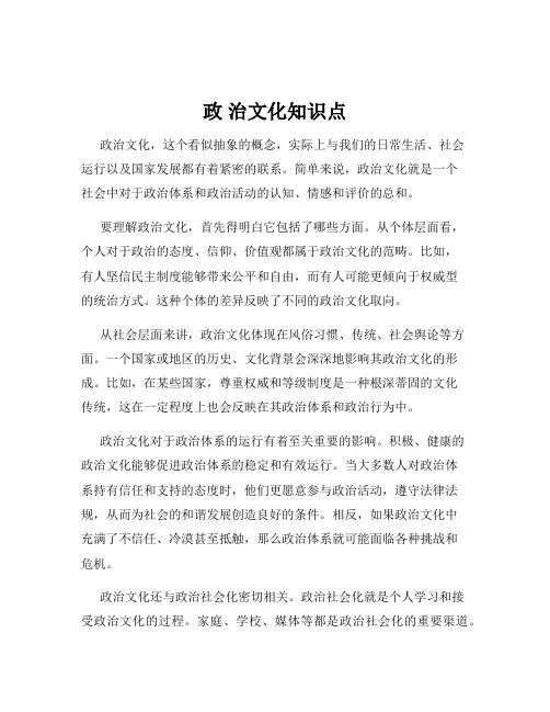 政 治文化知识点