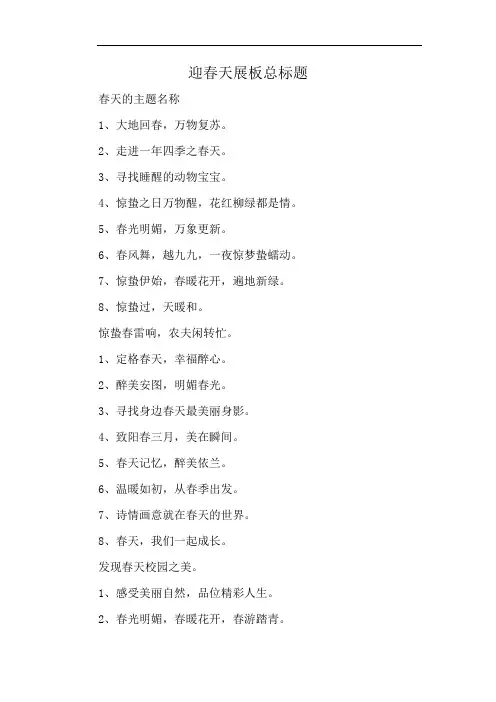 迎春天展板总标题