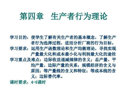 四章生产者行为理论ppt课件