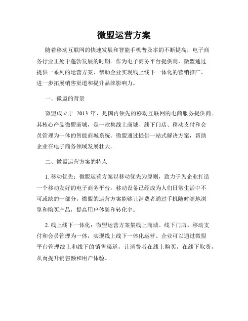 微盟运营方案