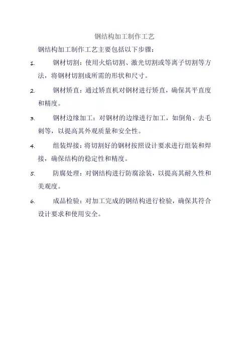 钢结构加工制作工艺