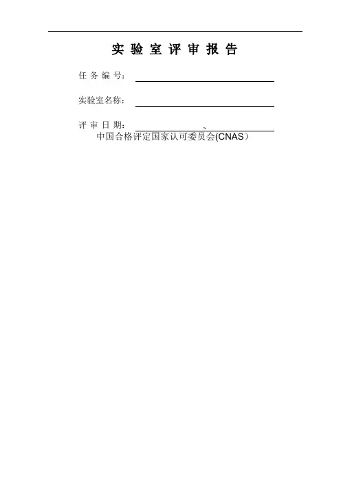 实验室评审报告