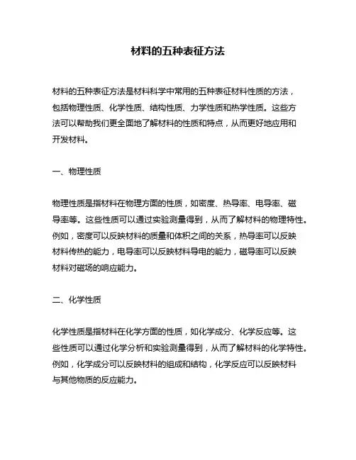 材料的五种表征方法