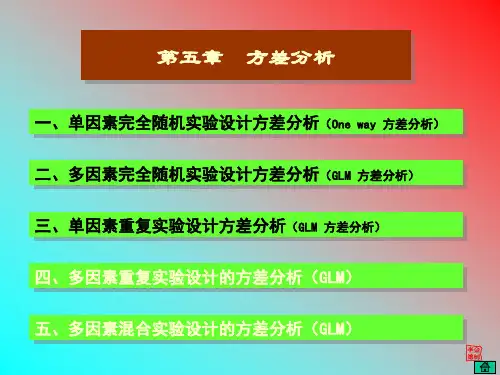 心理统计SPSS-第五章 因素型实验设计及方差分析过程剖析