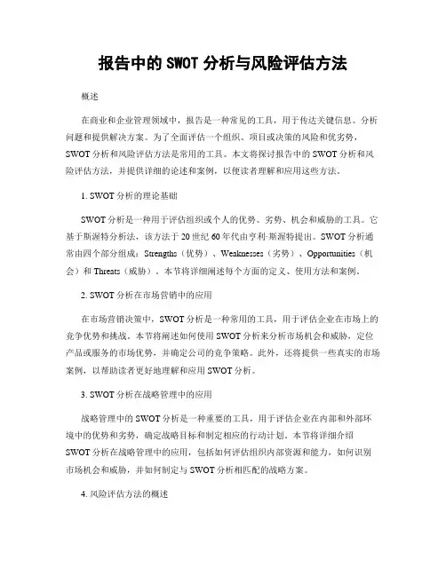 报告中的SWOT分析与风险评估方法