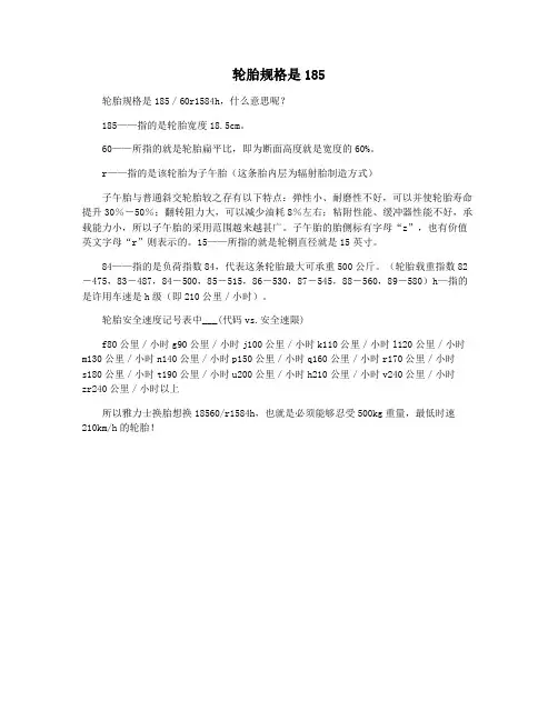 轮胎规格是185