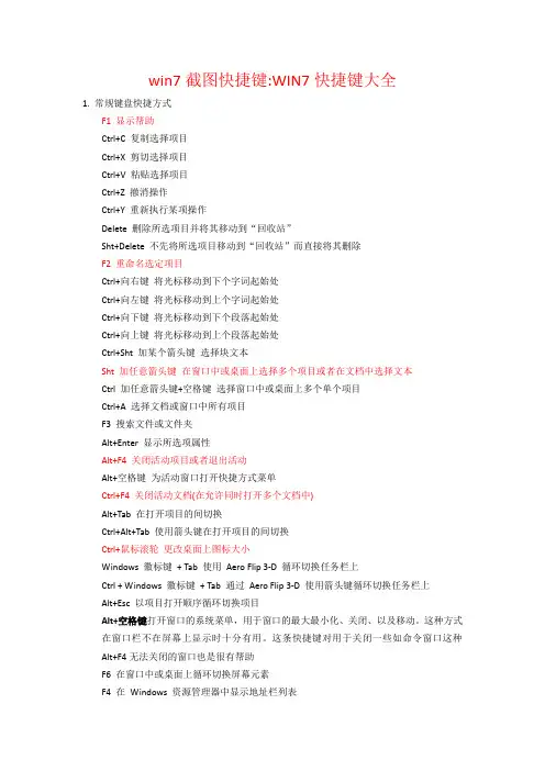 WIN7快捷键大全