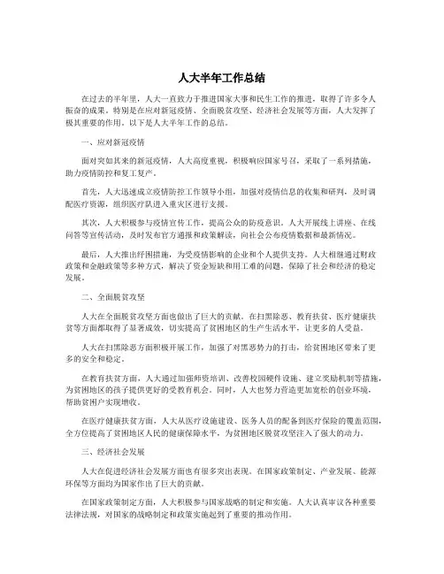 人大半年工作总结