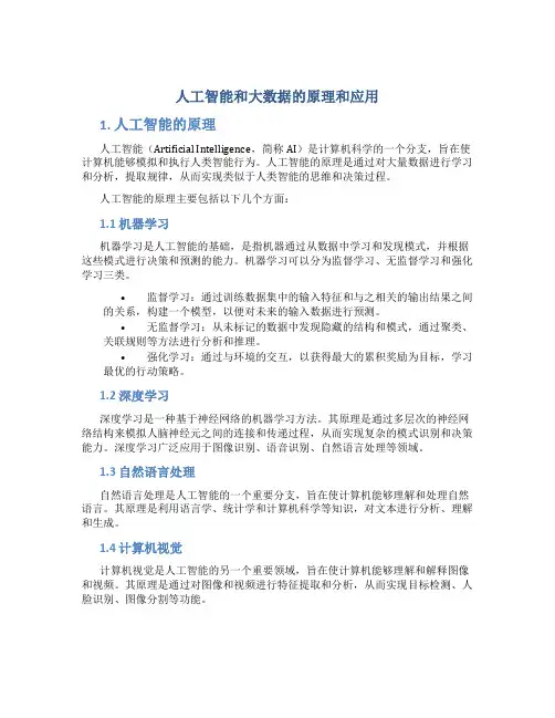 人工智能和大数据的原理和应用