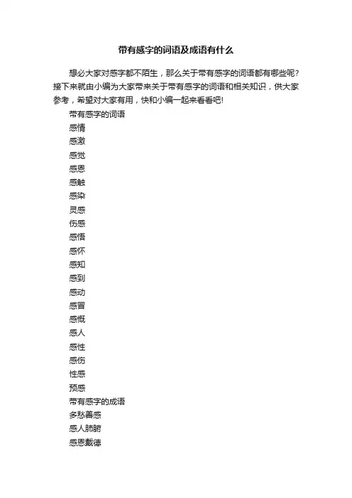 带有感字的词语及成语有什么