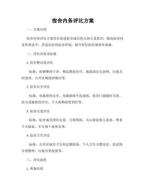 宿舍内务评比方案