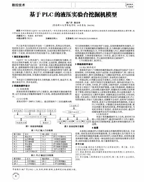 基于PLC的液压实验台挖掘机模型