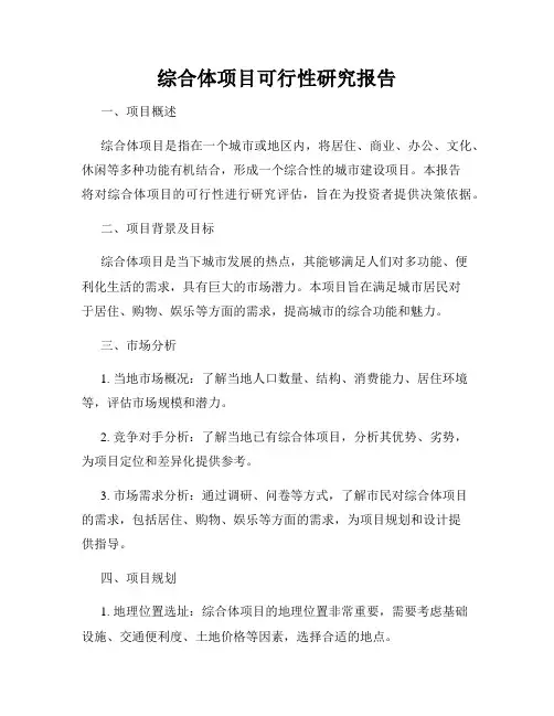 综合体项目可行性研究报告