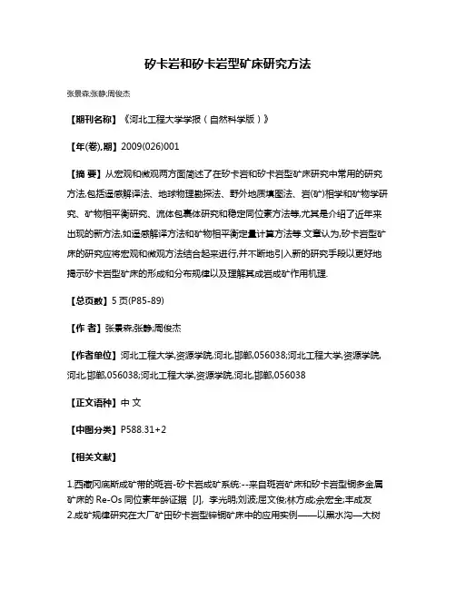 矽卡岩和矽卡岩型矿床研究方法