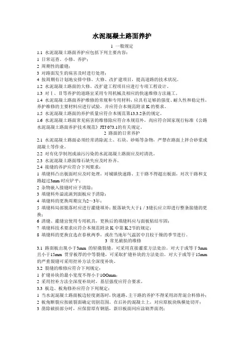水泥混凝土路面养护
