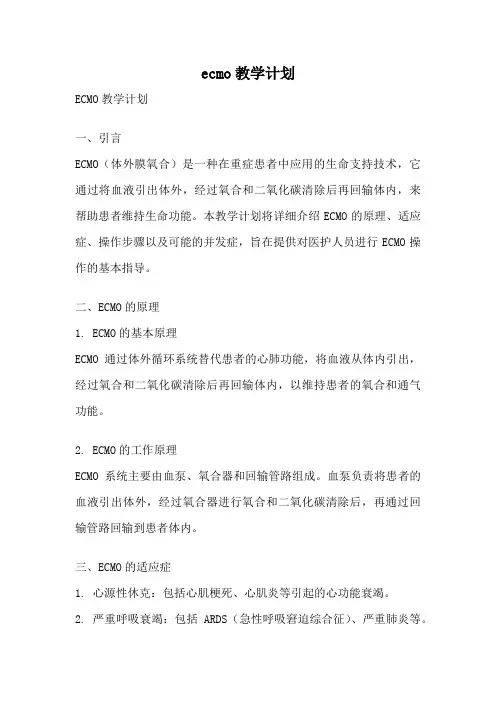 ecmo教学计划
