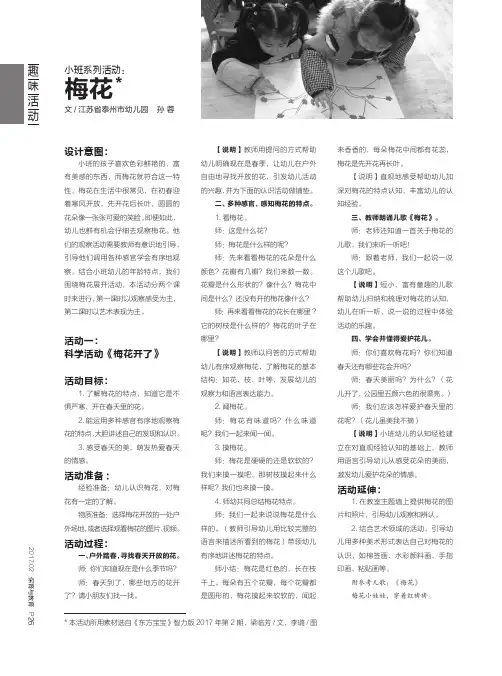 小班系列活动：梅花