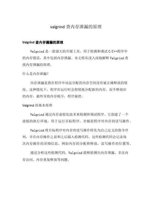 valgrind查内存泄漏的原理