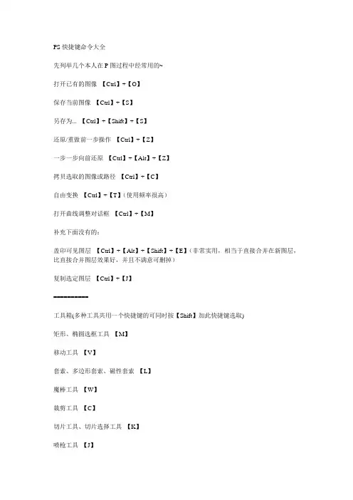 PS快捷键命令大全