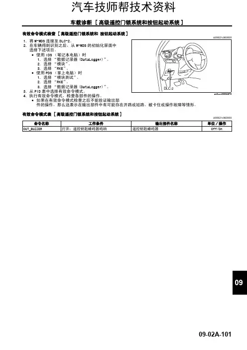 长安cs35身维修维修手册(长安cs35车身维修有效命令模式检查)