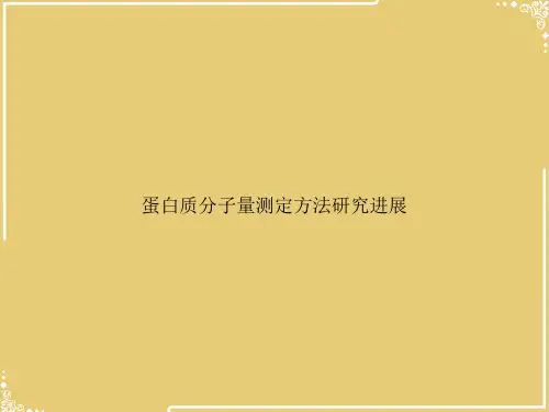 蛋白质分子量测定方法研究进展【共21张PPT】